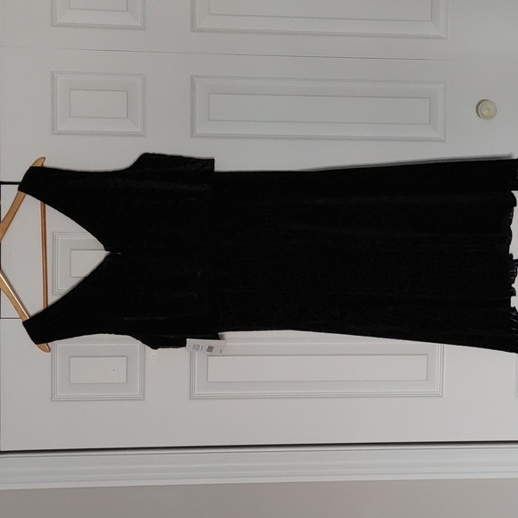 NWT Halston Velvet Velour Sleeveless Dress Size 14 - Picture 5 of 6